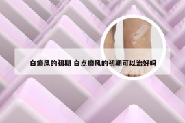 白癜风的初期 白点癫风的初期可以治好吗
