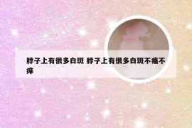 脖子上有很多白斑 脖子上有很多白斑不痛不痒