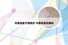 可善挺属于哪类药 可善挺有效果吗