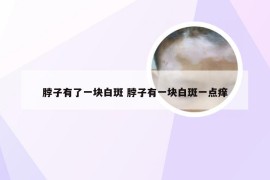 脖子有了一块白斑 脖子有一块白斑一点痒