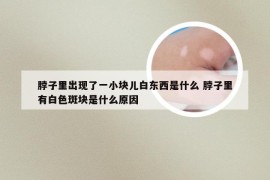脖子里出现了一小块儿白东西是什么 脖子里有白色斑块是什么原因