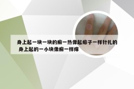 身上起一块一块的癣一热像起痱子一样针扎的 身上起的一小块像癣一样痒