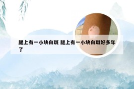 腿上有一小块白斑 腿上有一小块白斑好多年了