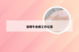 清理牛皮癣工作记录