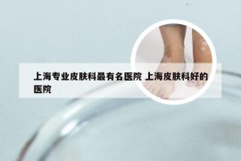 上海专业皮肤科最有名医院 上海皮肤科好的医院