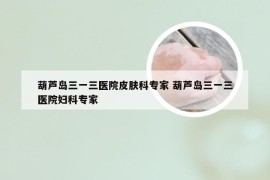 葫芦岛三一三医院皮肤科专家 葫芦岛三一三医院妇科专家