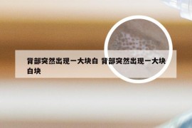 背部突然出现一大块白 背部突然出现一大块白块