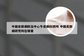 中国皮肤病防治中心牛皮癣科研所 中国皮肤病研究所在哪里