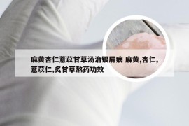 麻黄杏仁薏苡甘草汤治银屑病 麻黄,杏仁,薏苡仁,炙甘草熬药功效