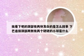 挨着下吧的颈部有两块发白的是怎么回事 下巴连接颈部两侧有两个硬硬的小球是什么