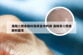 洛阳二院皮肤科张斌坐诊时间 洛阳市二院皮肤科医生