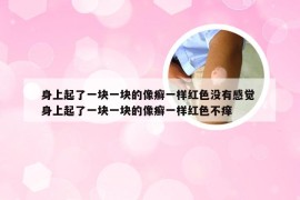 身上起了一块一块的像癣一样红色没有感觉 身上起了一块一块的像癣一样红色不痒