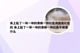 身上起了一块一块的像癣一样红色周围是红色的 身上起了一块一块的像癣一样红色不痒是什么