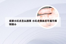 皮肤小红点怎么回事 小红点像血点不痛不痒特别小